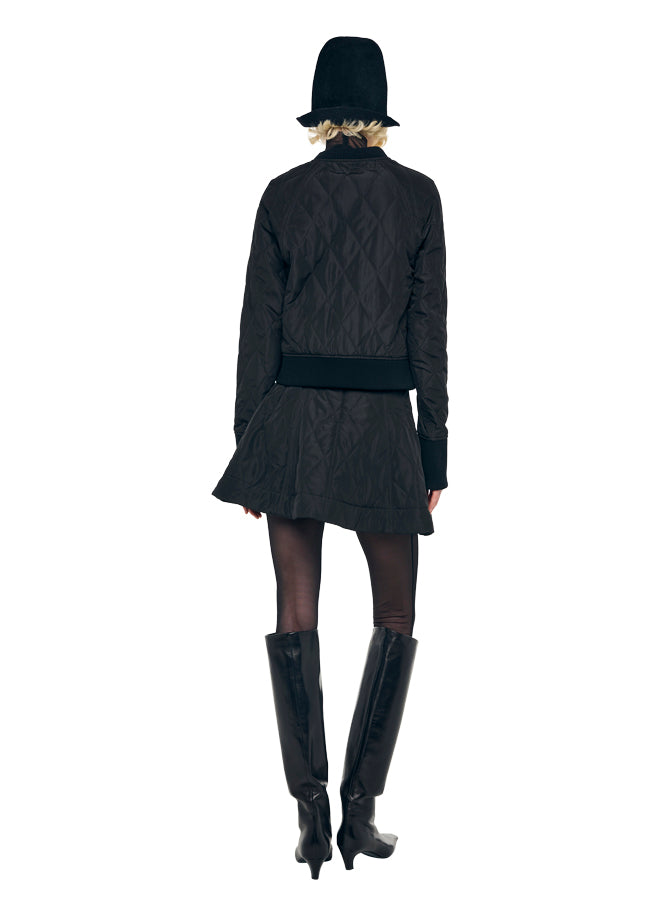 QUILTED SHORT BOMBER JACKET