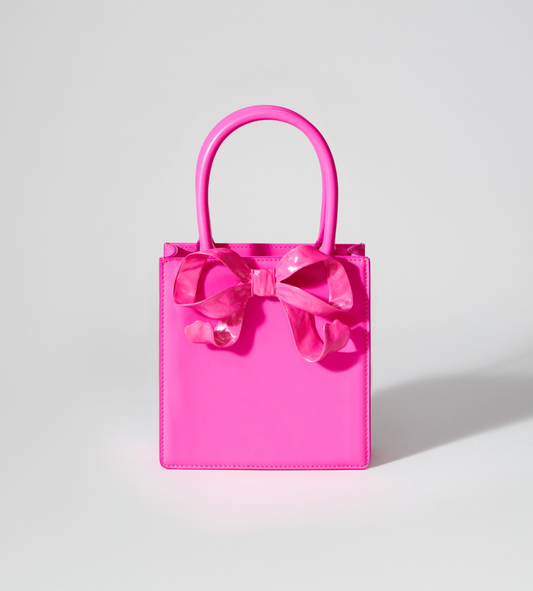 Pink Bow Mini Tote Bag