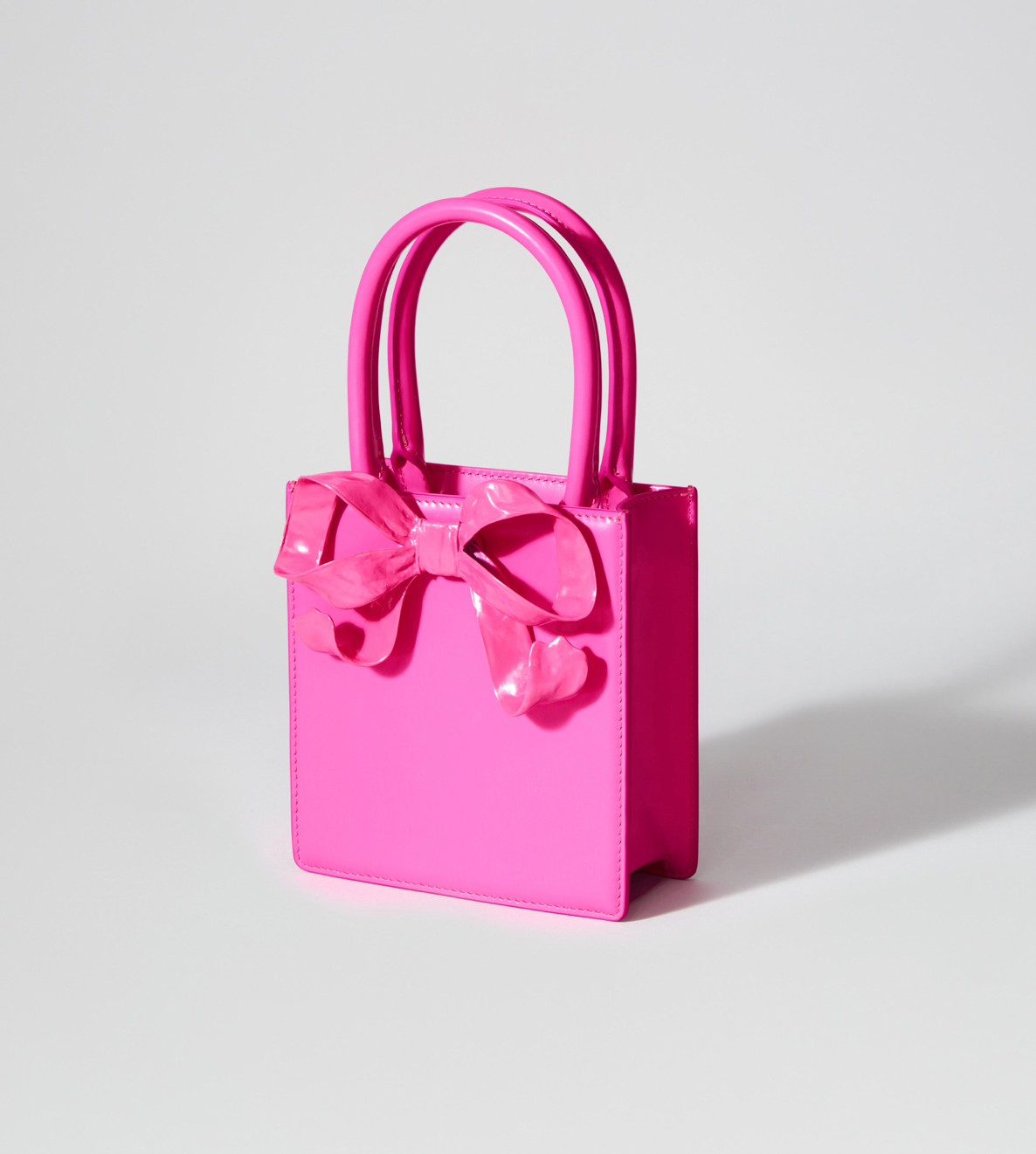 MACH & MACH Le Cadeau Mini Bow Satin Top-Handle Bag | Neiman Marcus