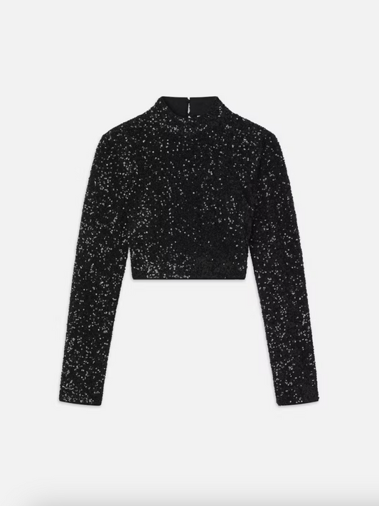 CROPPED SEQUIN TOP