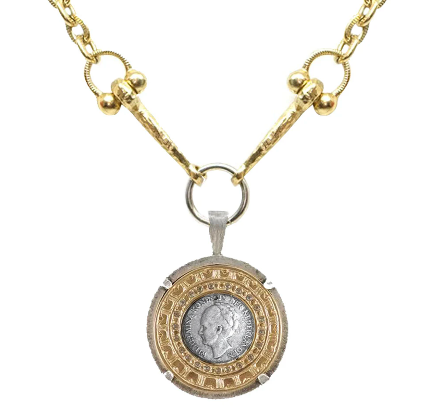 VINTAGE SILVER WILHELMINA BEZEL NECKLACE