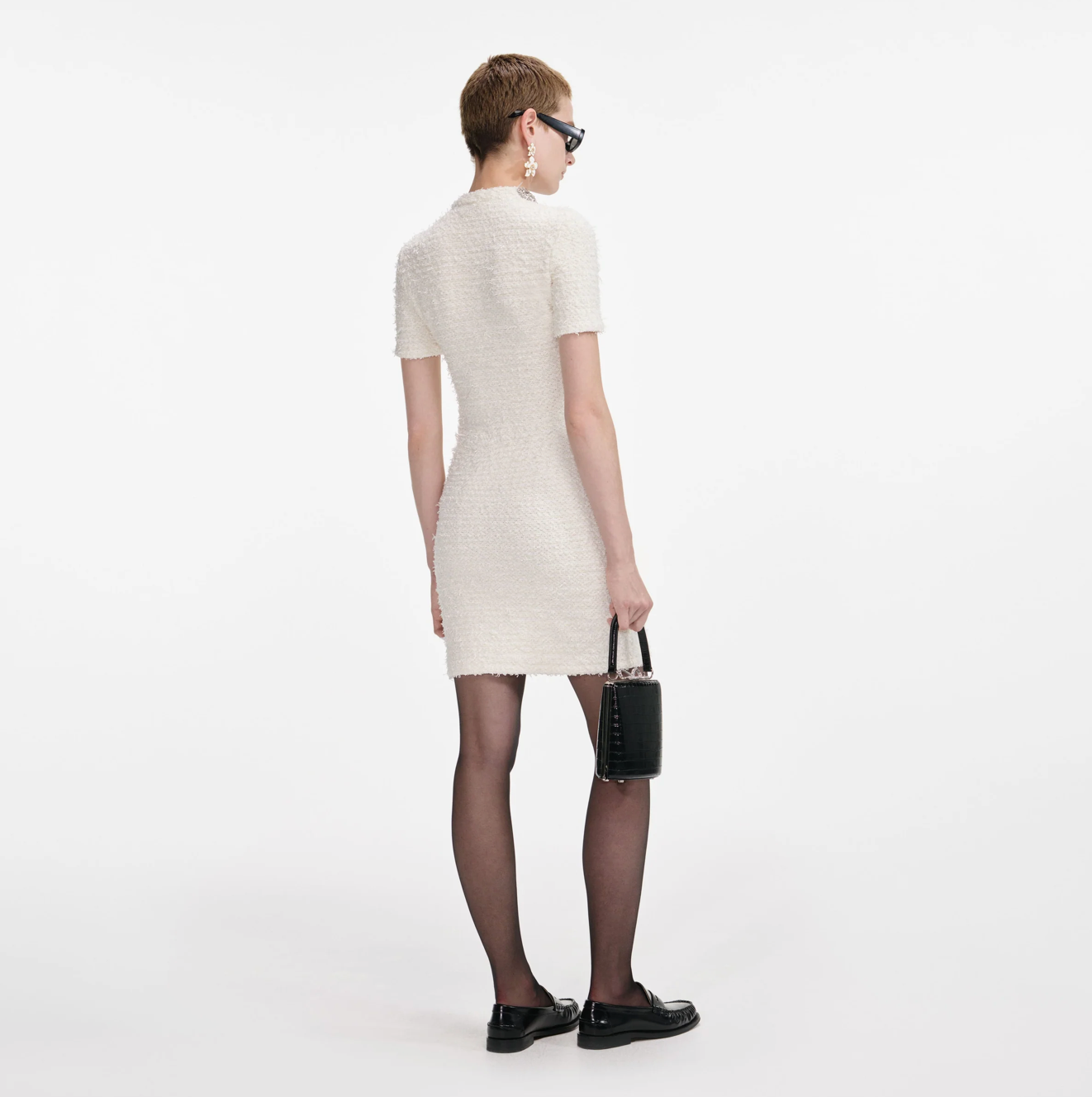 TEXTURED KNIT MINI DRESS