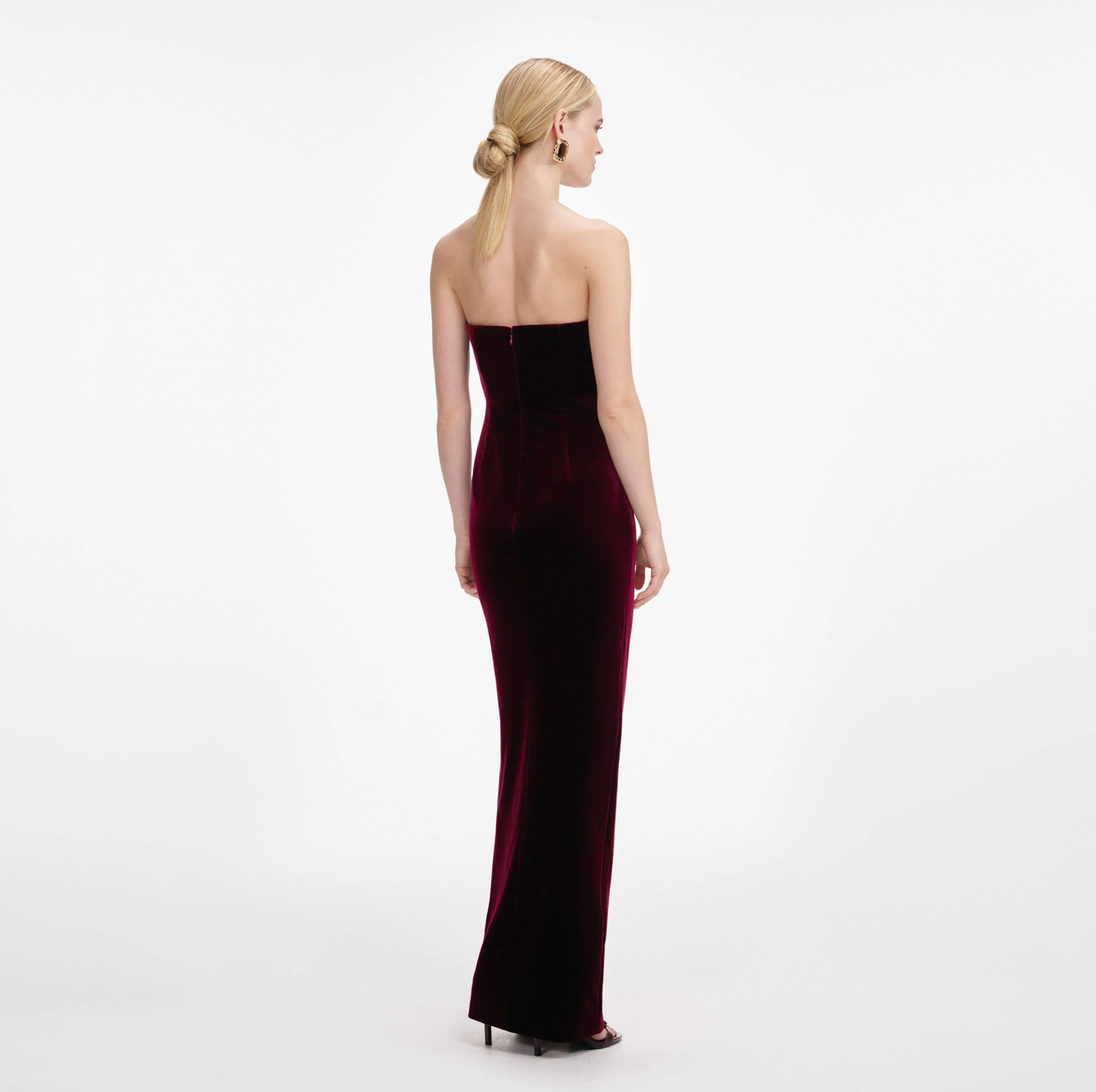 VELVET BANDEU MAXI DRESS