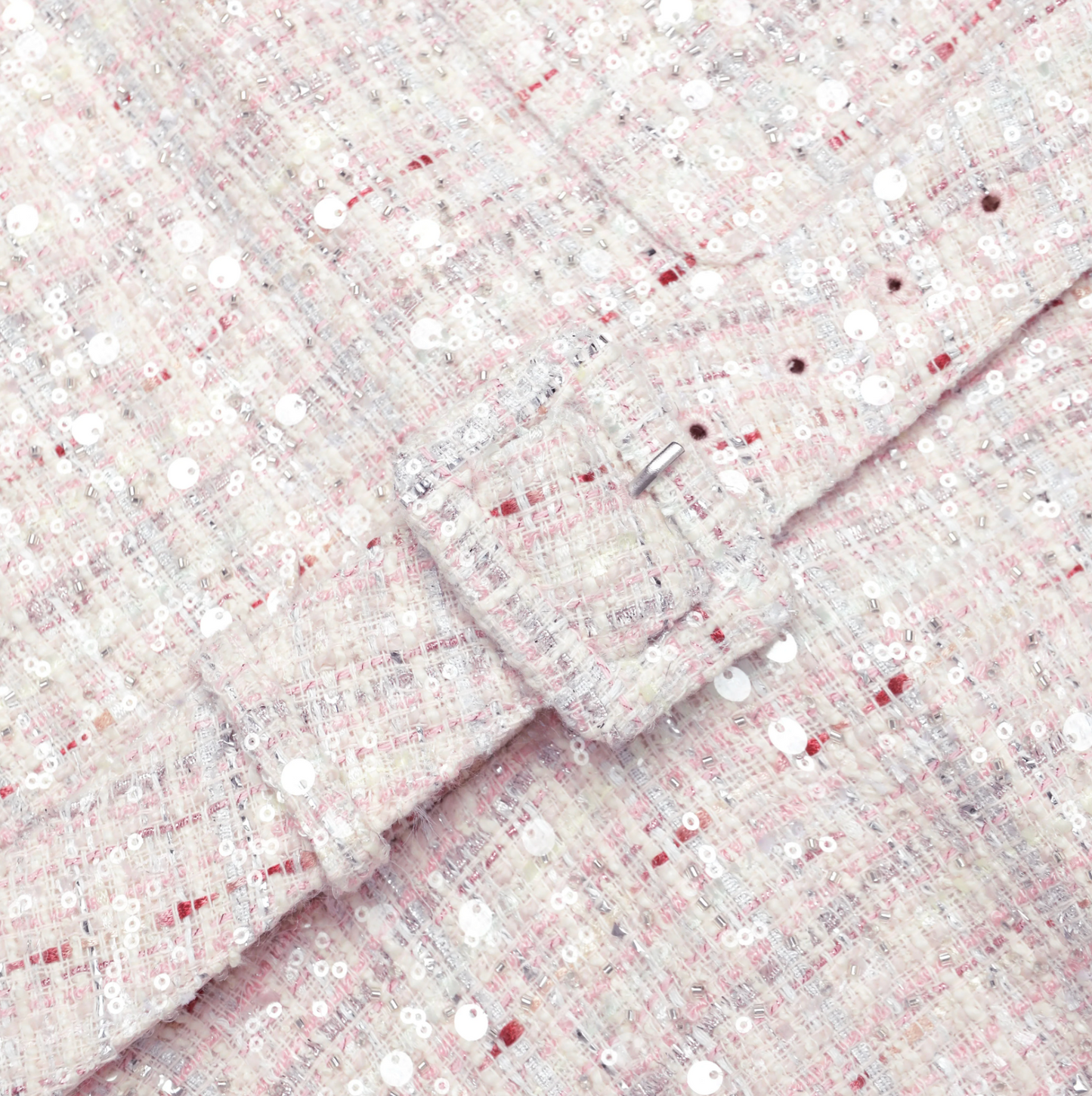 PINK SEQUIN BOUCLE BELTED