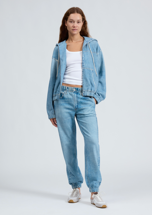 MARIMAR TERRY ZIP FRONT HOODIE