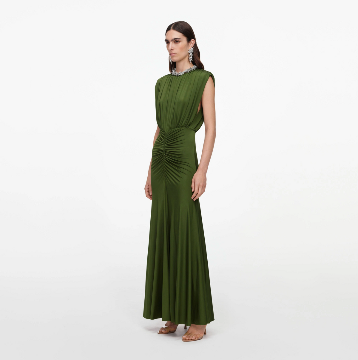 JERSEY GATHERED MAXI DRESS