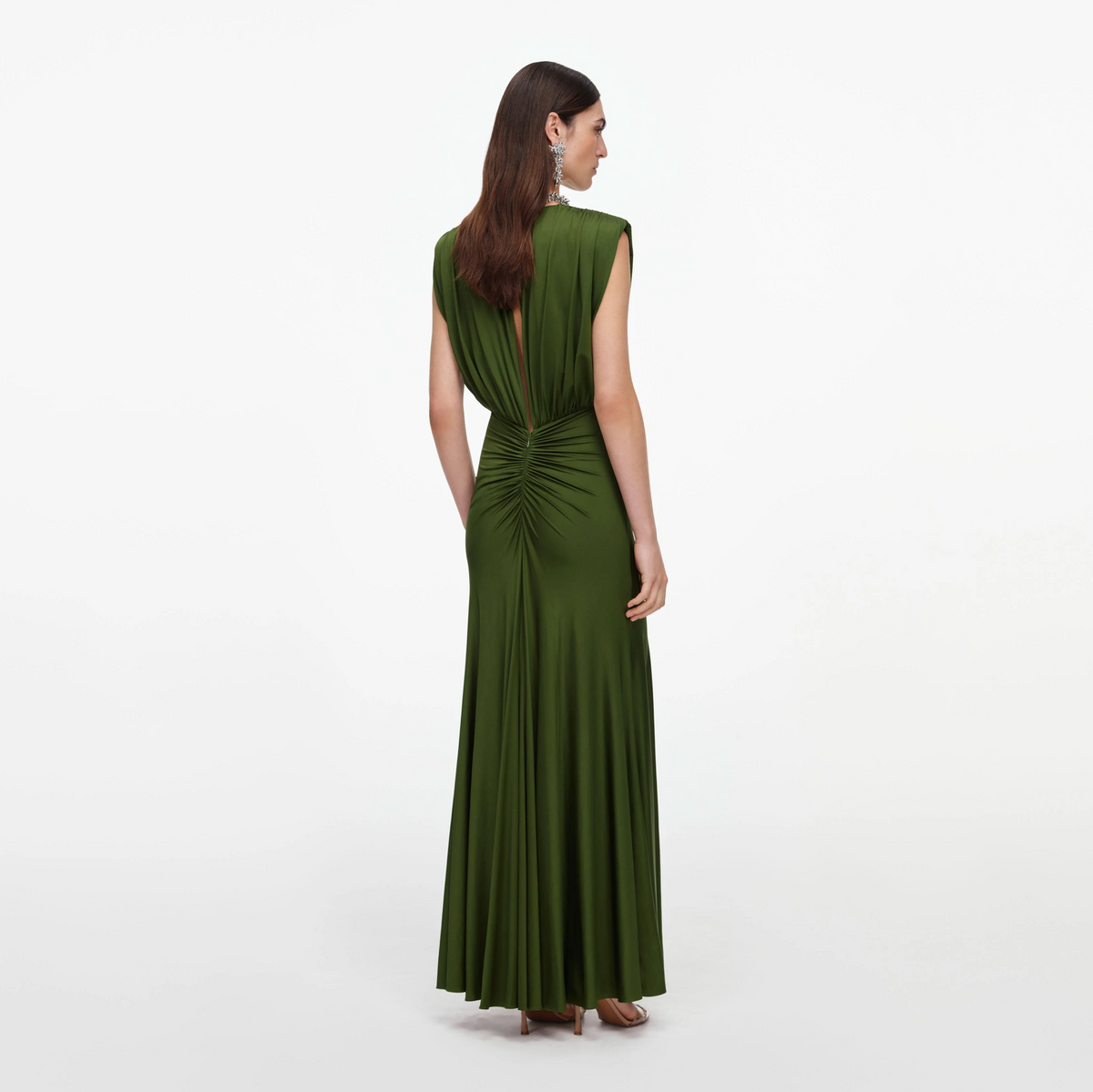 JERSEY GATHERED MAXI DRESS