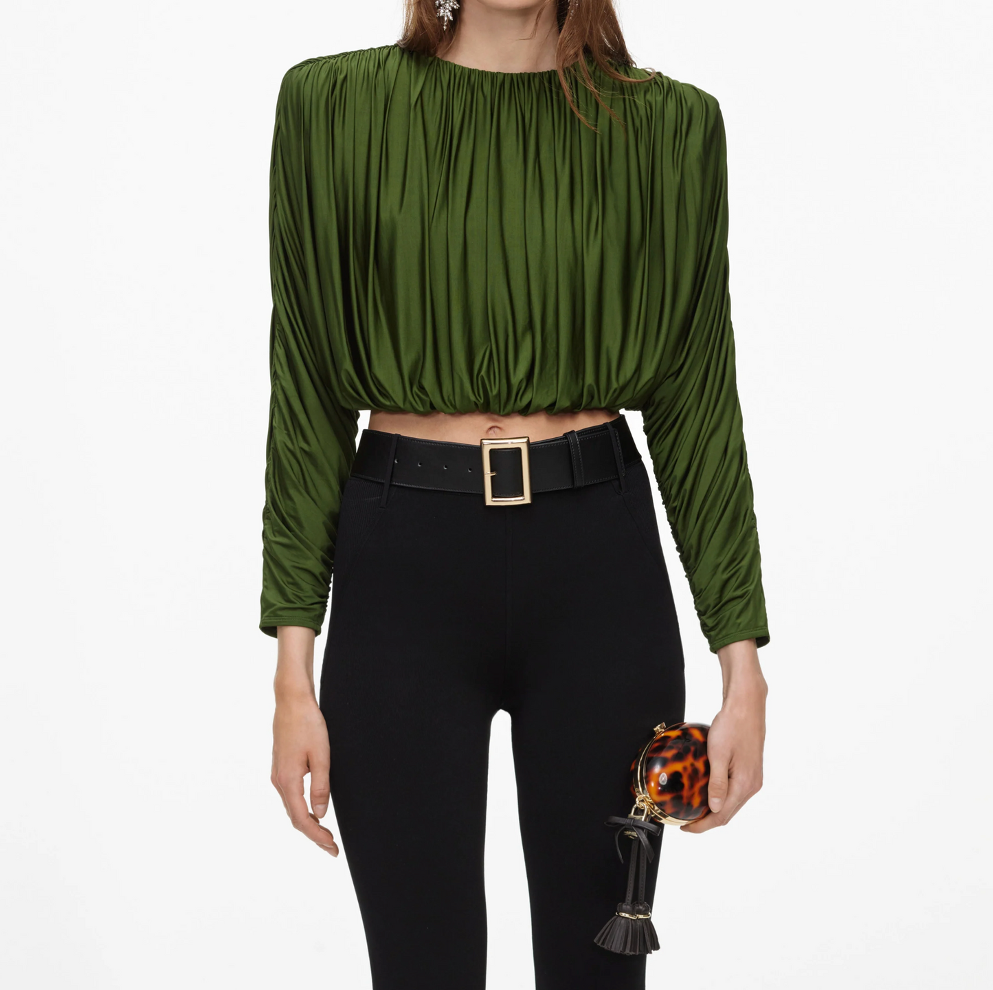 JERSEY GATHERED TOP