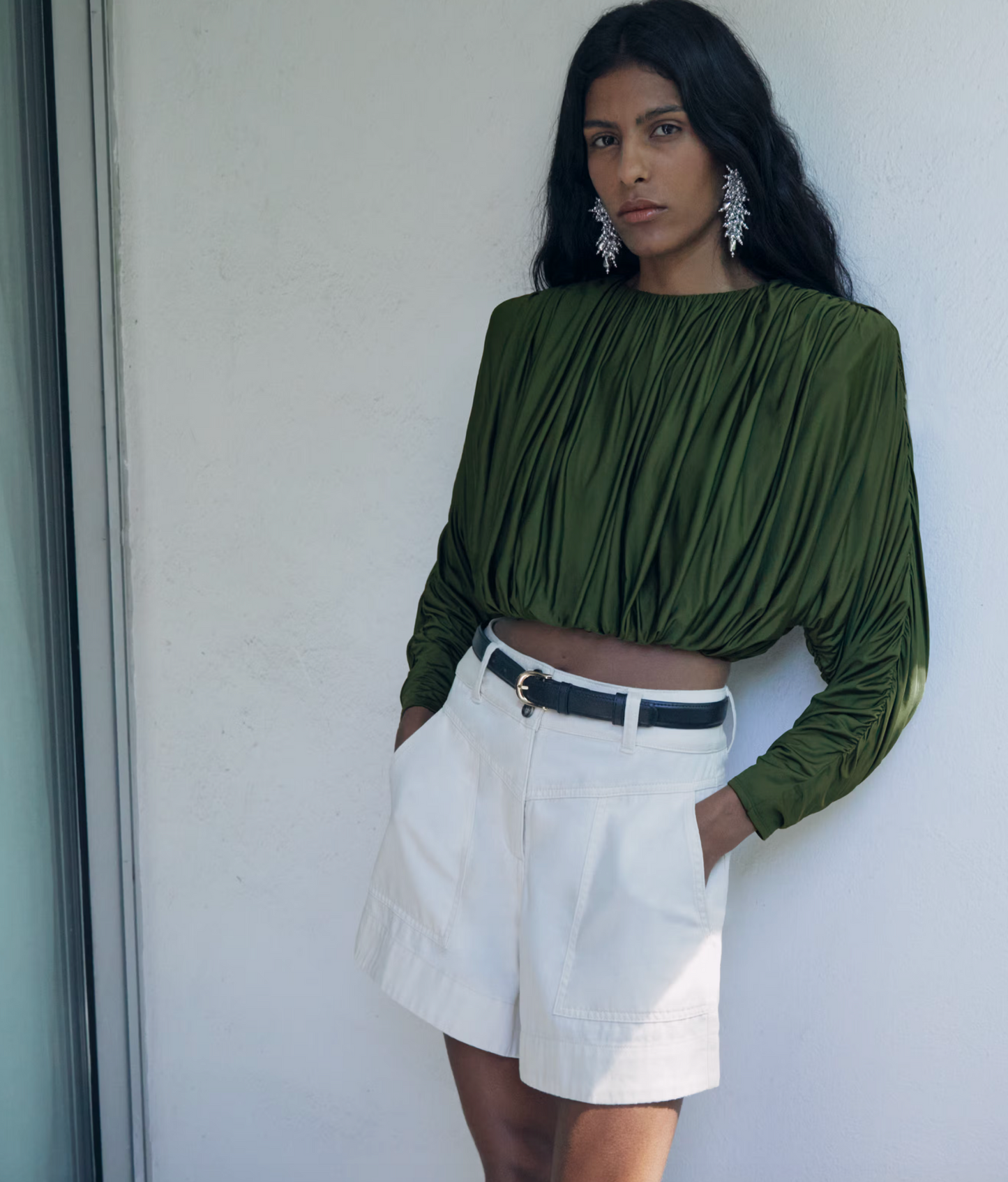 JERSEY GATHERED TOP