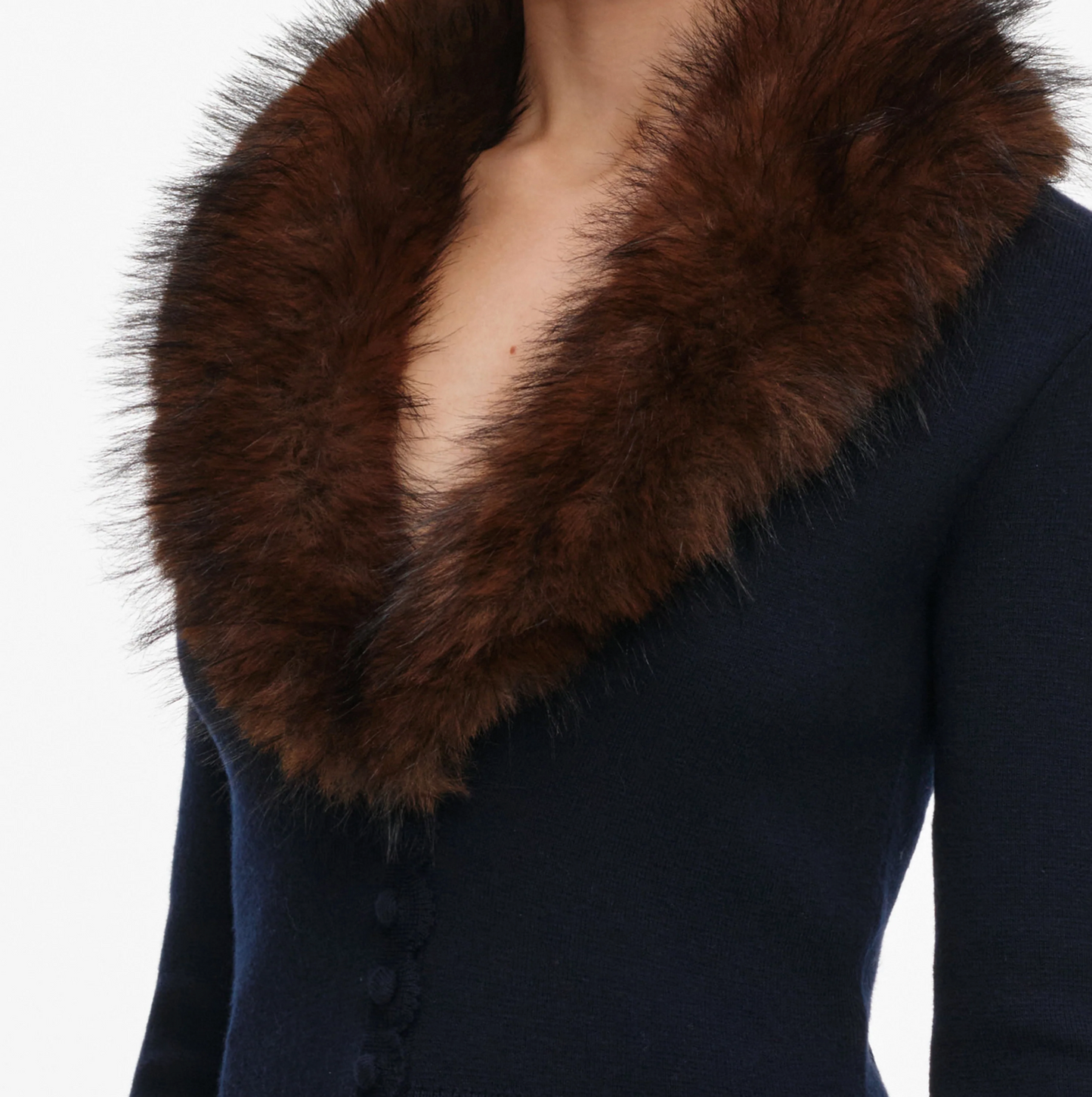 FAUX FUR KNIT CARDIGAN