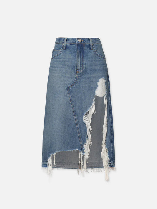 DECONSTRUCTED FRAY HEM SKIRT