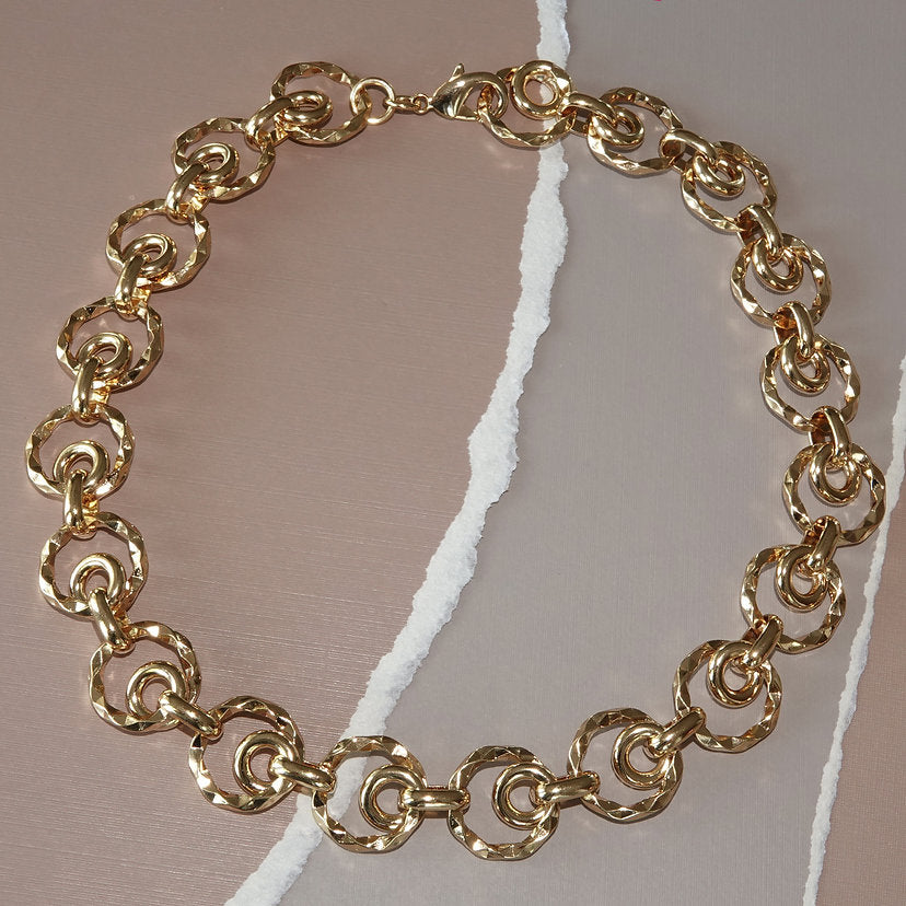 Big Round Chain Gold Necklace