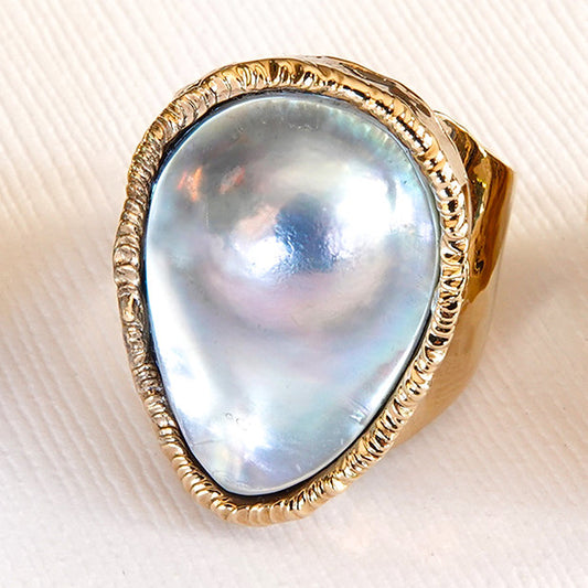 Blister Pearl Gold Ring