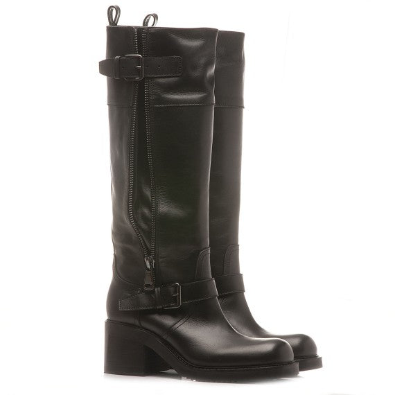 TALL LEATHER BOOTS W/ BUCKLES