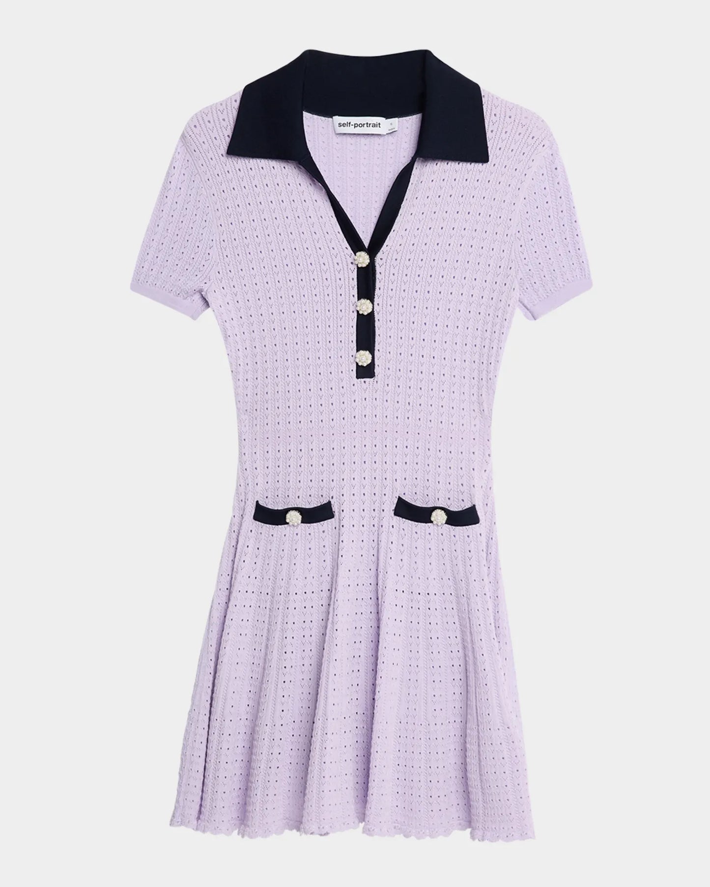LILAC POINTELLE KNIT MINI DRESS