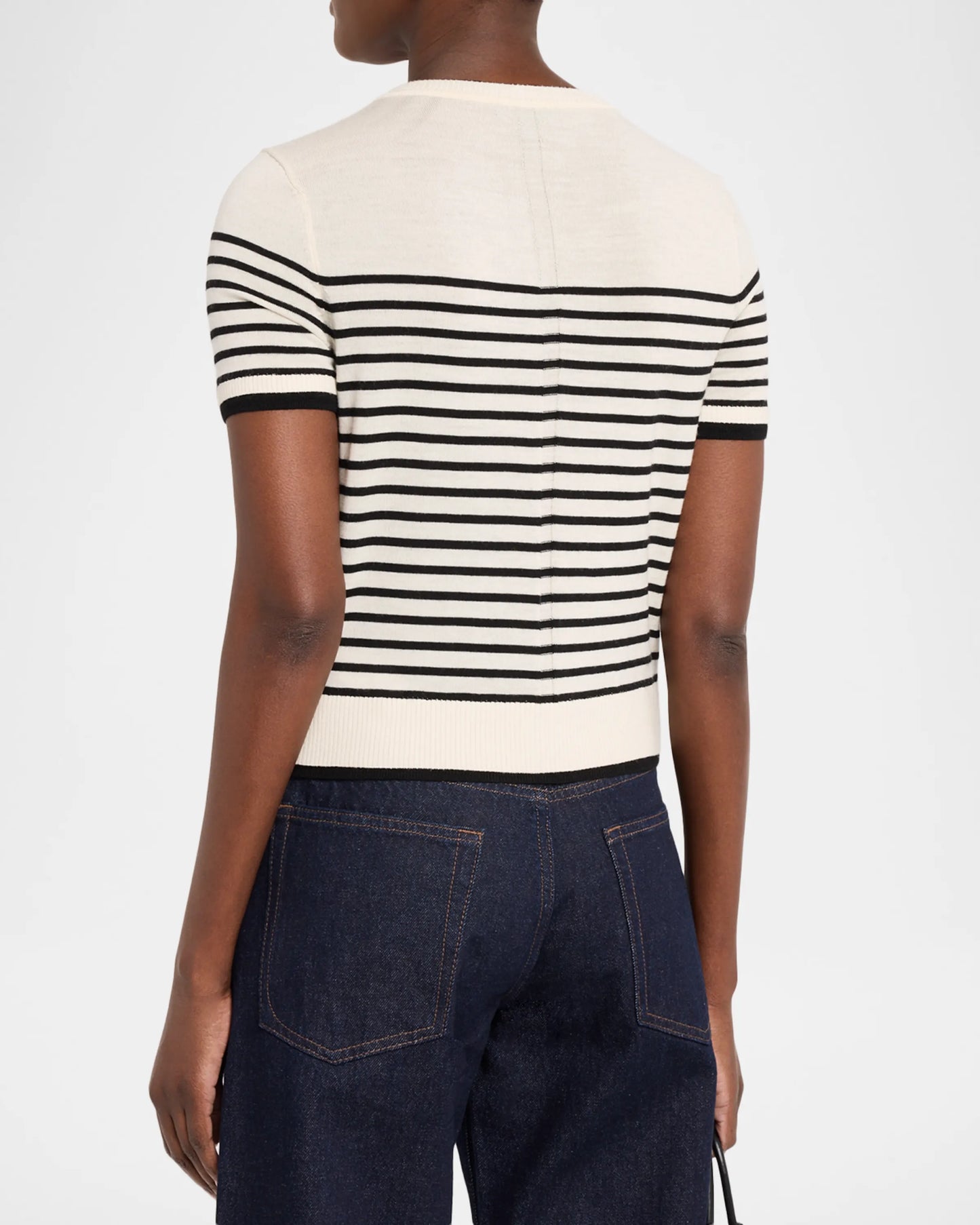 ANNE SS STRIPE CARDIGAN