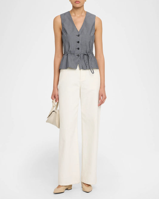 PAULETTE STRIPE POPLIN VEST