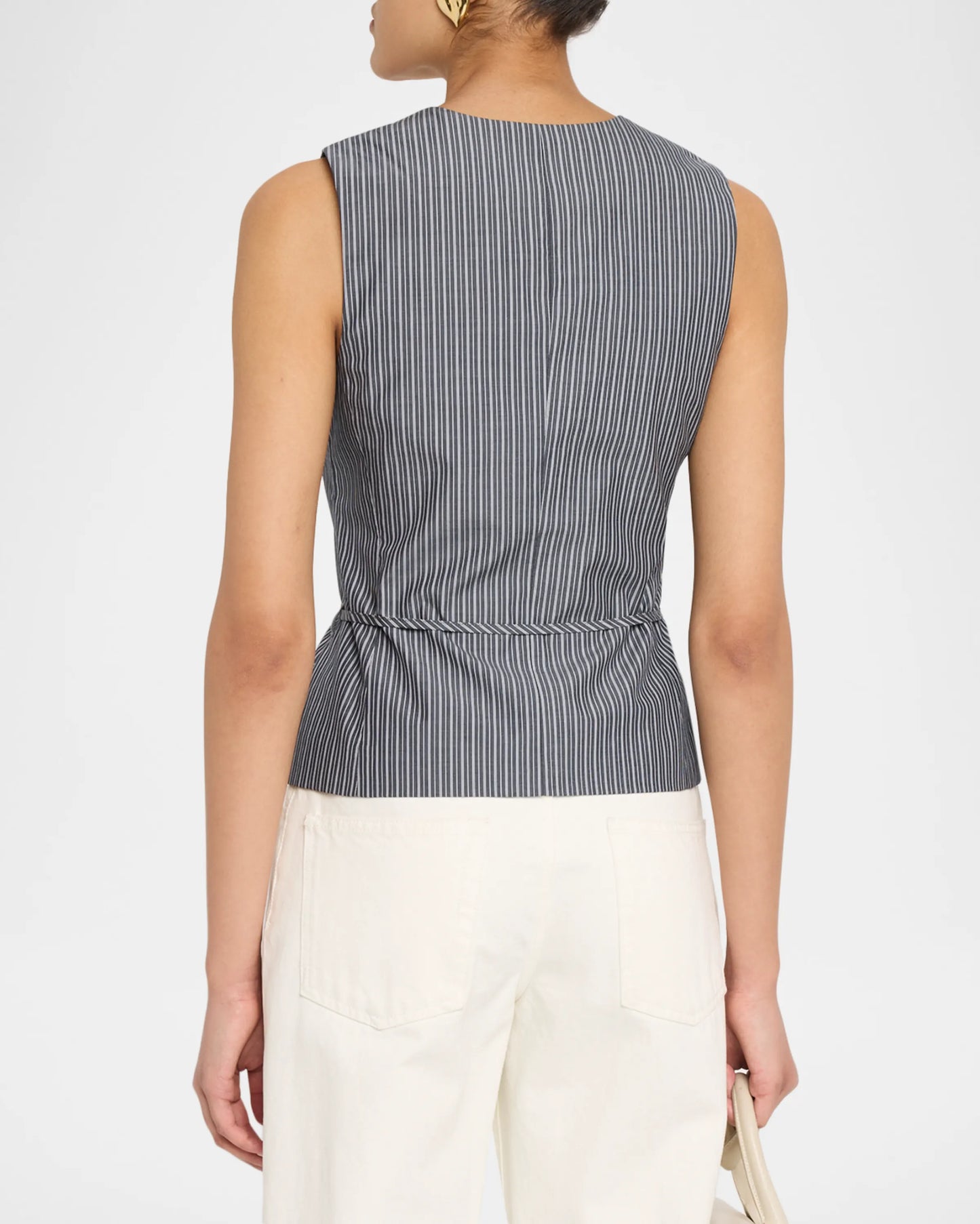 PAULETTE STRIPE POPLIN VEST