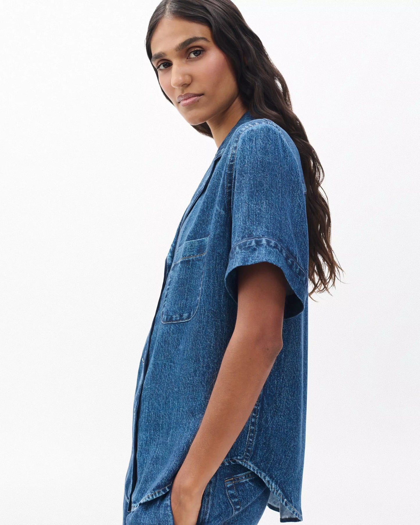 MIRAMAR SLINK SHORT SLV LOUNGE SHIRT