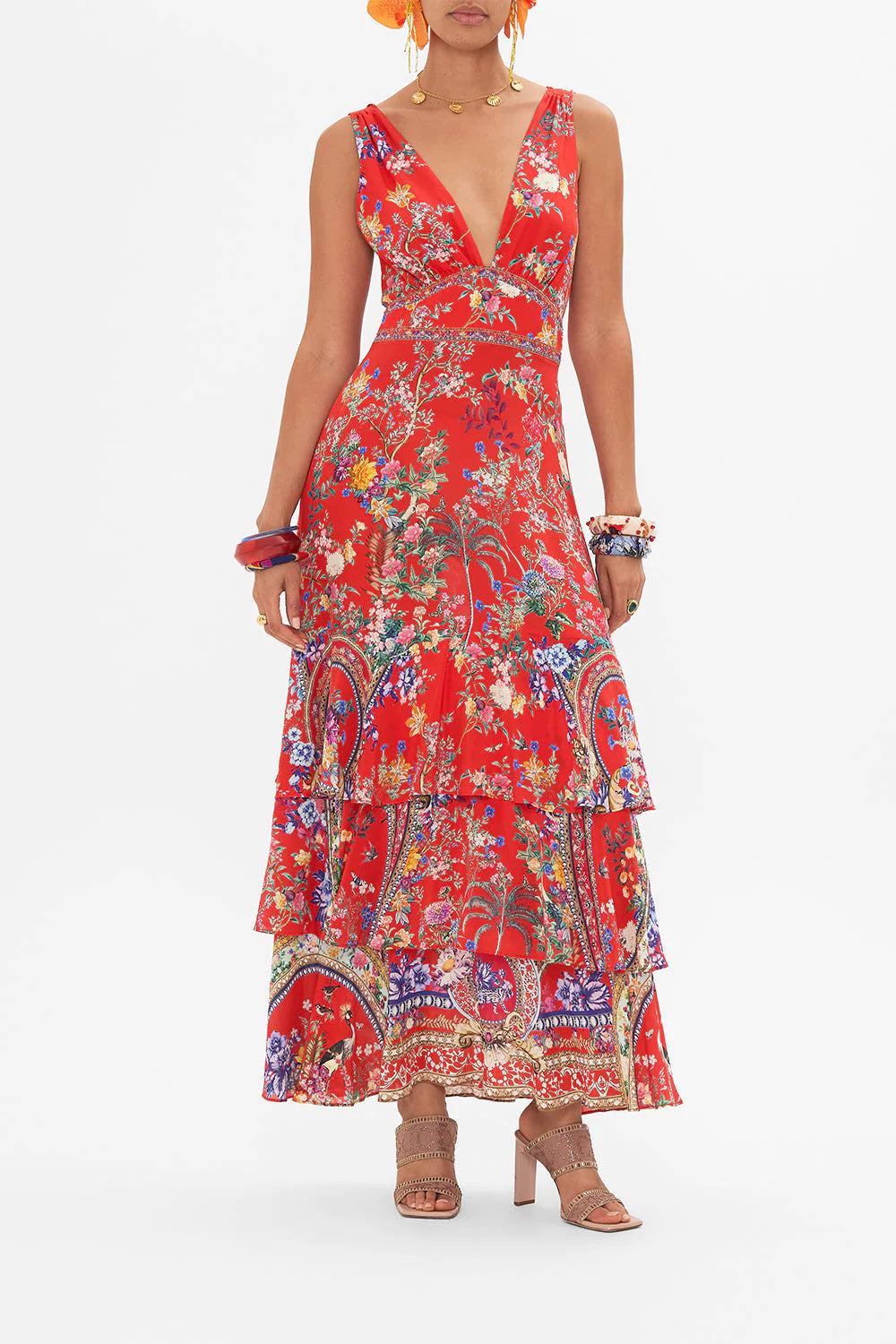 TIERED RUFFLE HEM DRESS