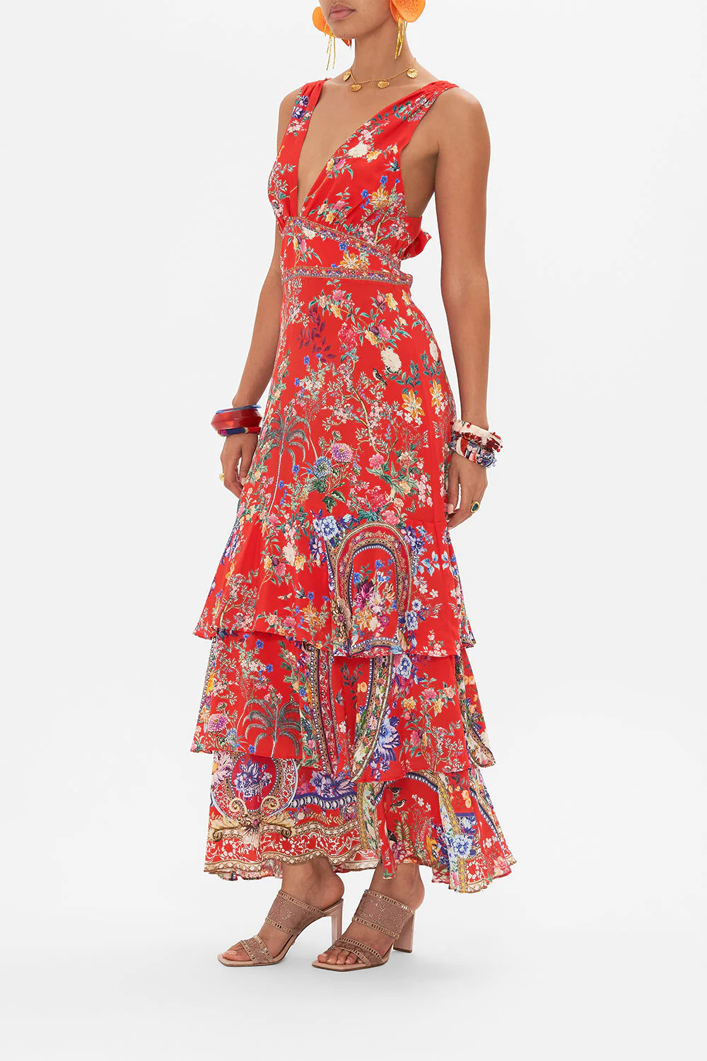 TIERED RUFFLE HEM DRESS