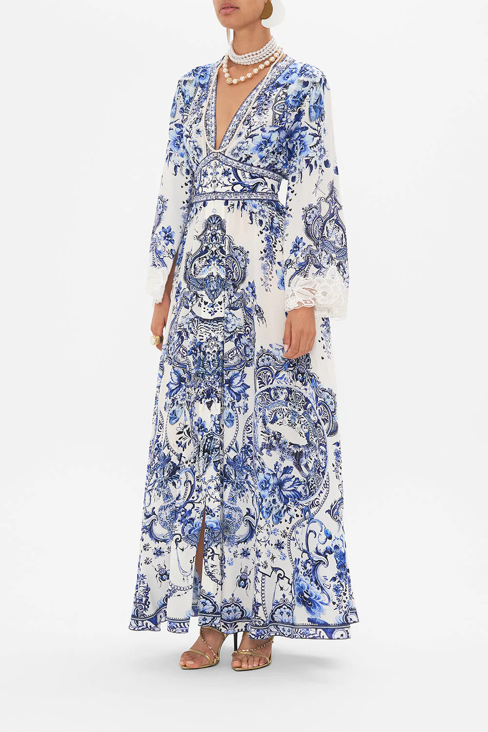 KIMONO SLEEVE DRESS W SHIRRING