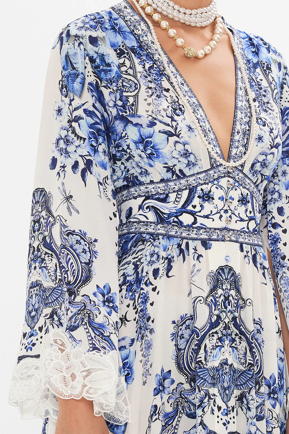 KIMONO SLEEVE DRESS W SHIRRING