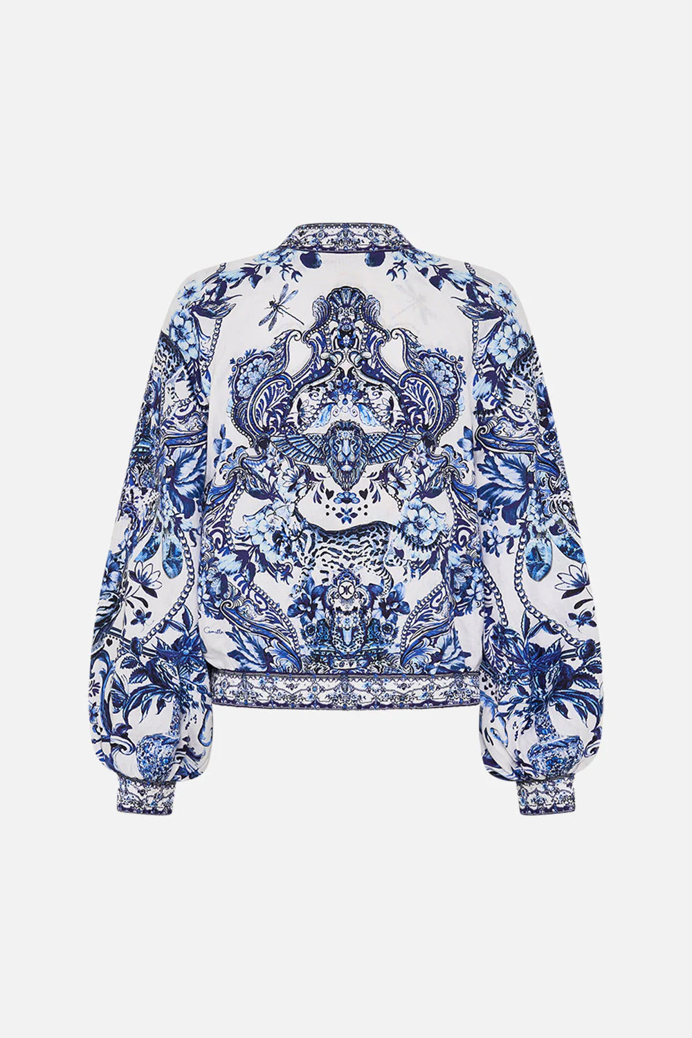 Bomber Jacket with Shirred Cuff
